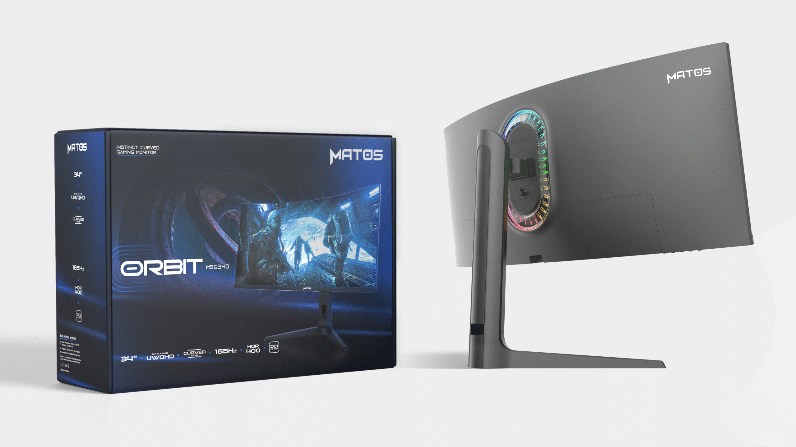 Écran Gaming Matos Orbit 34 Curved UltraWide 165Hz - MSG340