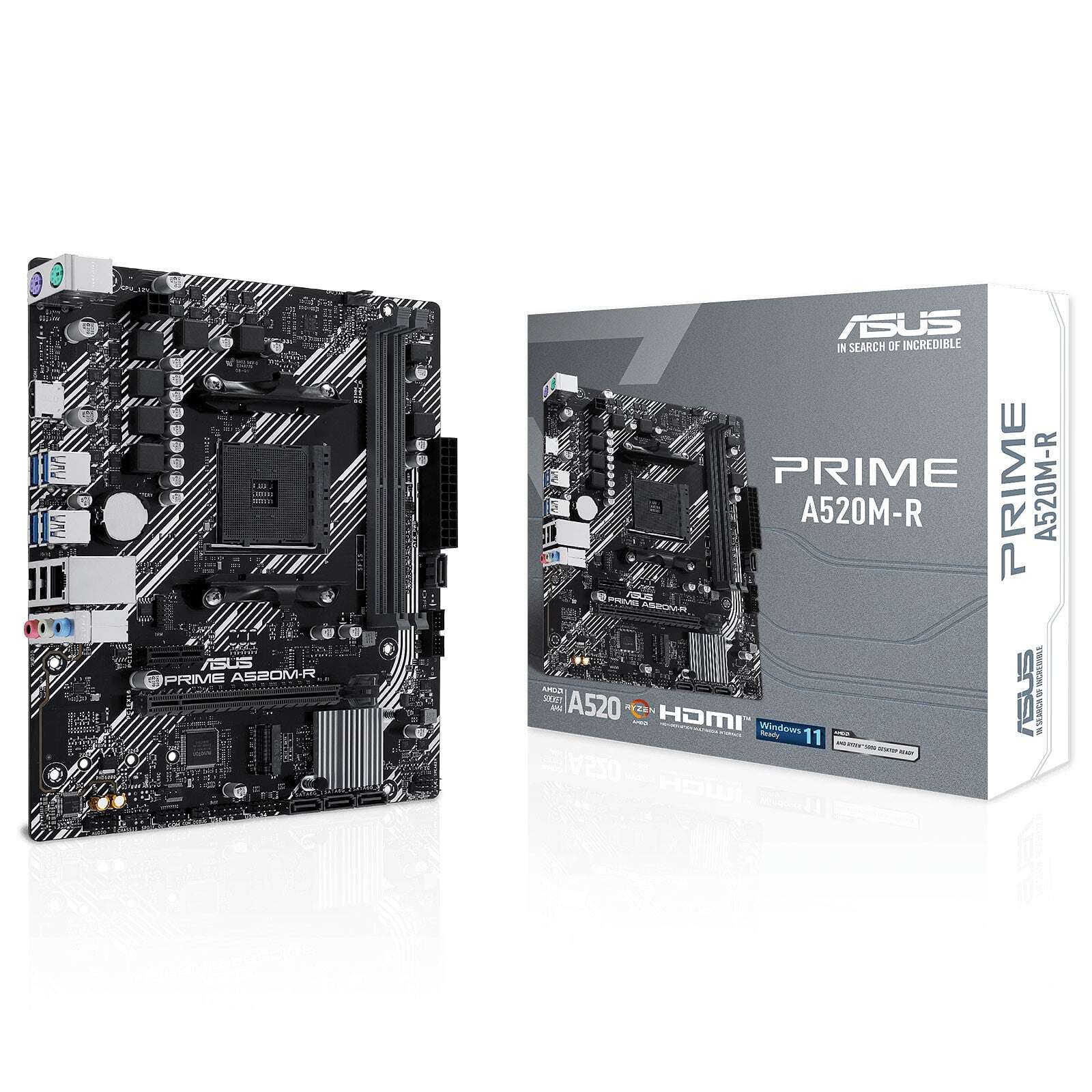 Carte Mère ASUS A520M-R Socket AM4 - Chipset AMD A520 - Format Micro-ATX