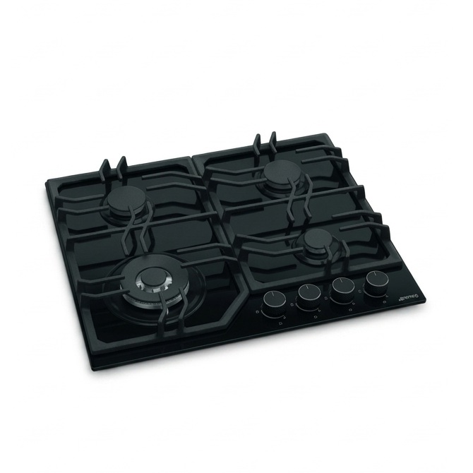Plaque de Cuisson Encastrable Gaz Cobra 60 cm 4 Feux Verre Noir (CB-TC-60FW)